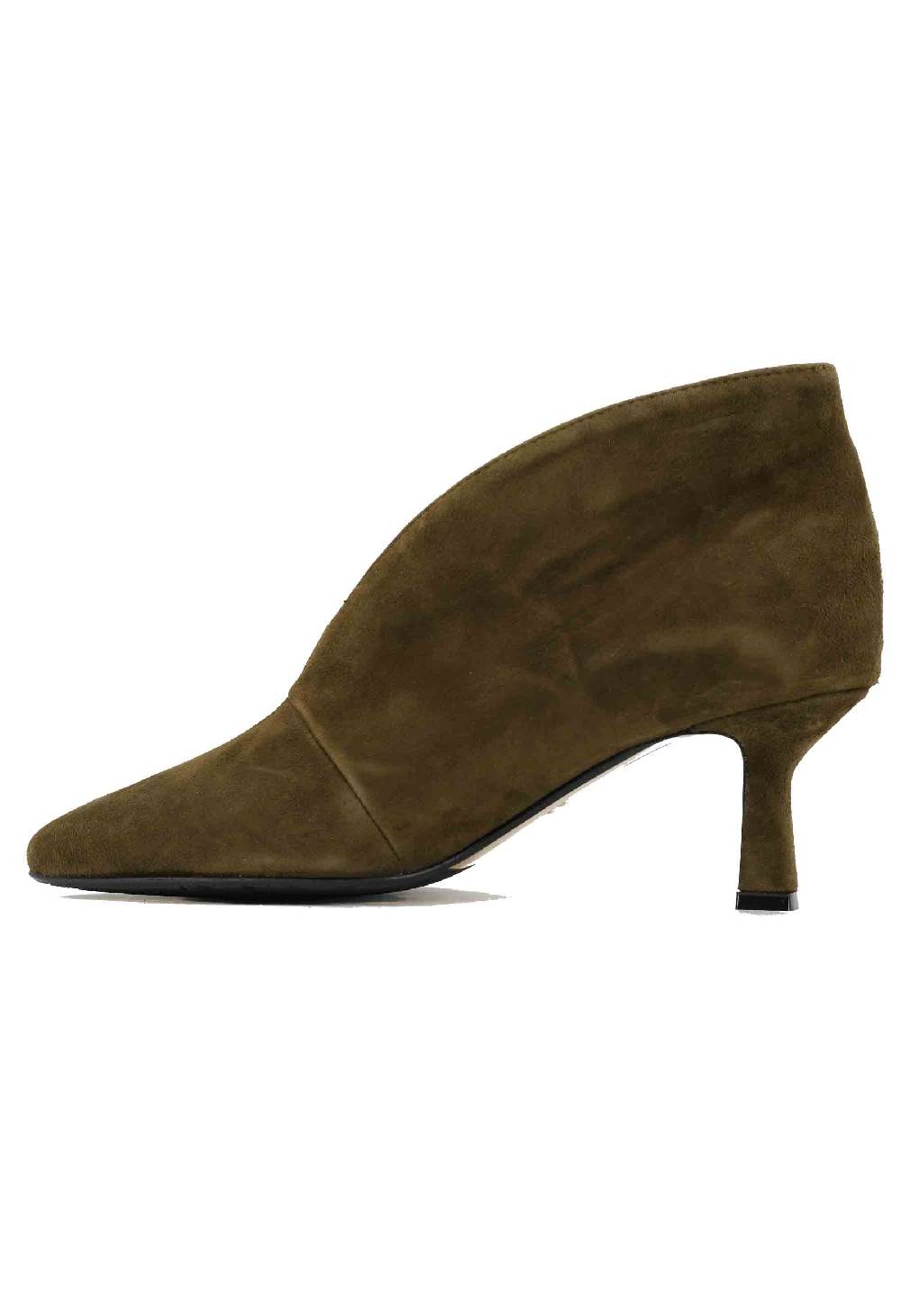 L'ARIANNA Stivaletti TR8006/RT Ankle boot in camoscio verde con tacco basso Offerta natalizia