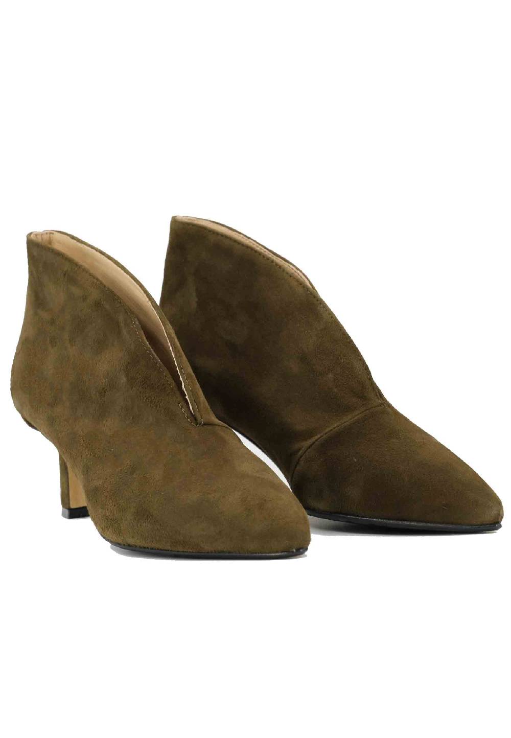 L'ARIANNA Stivaletti TR8006/RT Ankle boot in camoscio verde con tacco basso Offerta natalizia