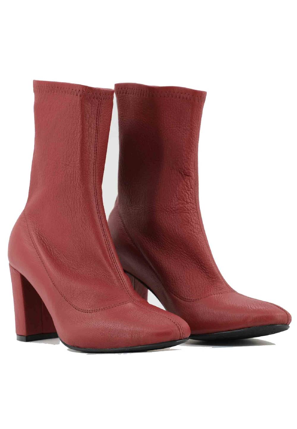L'ARIANNA Stivaletti EL3002 in elasticizzato rosso con tacco alto Offerta Giorno del Papà