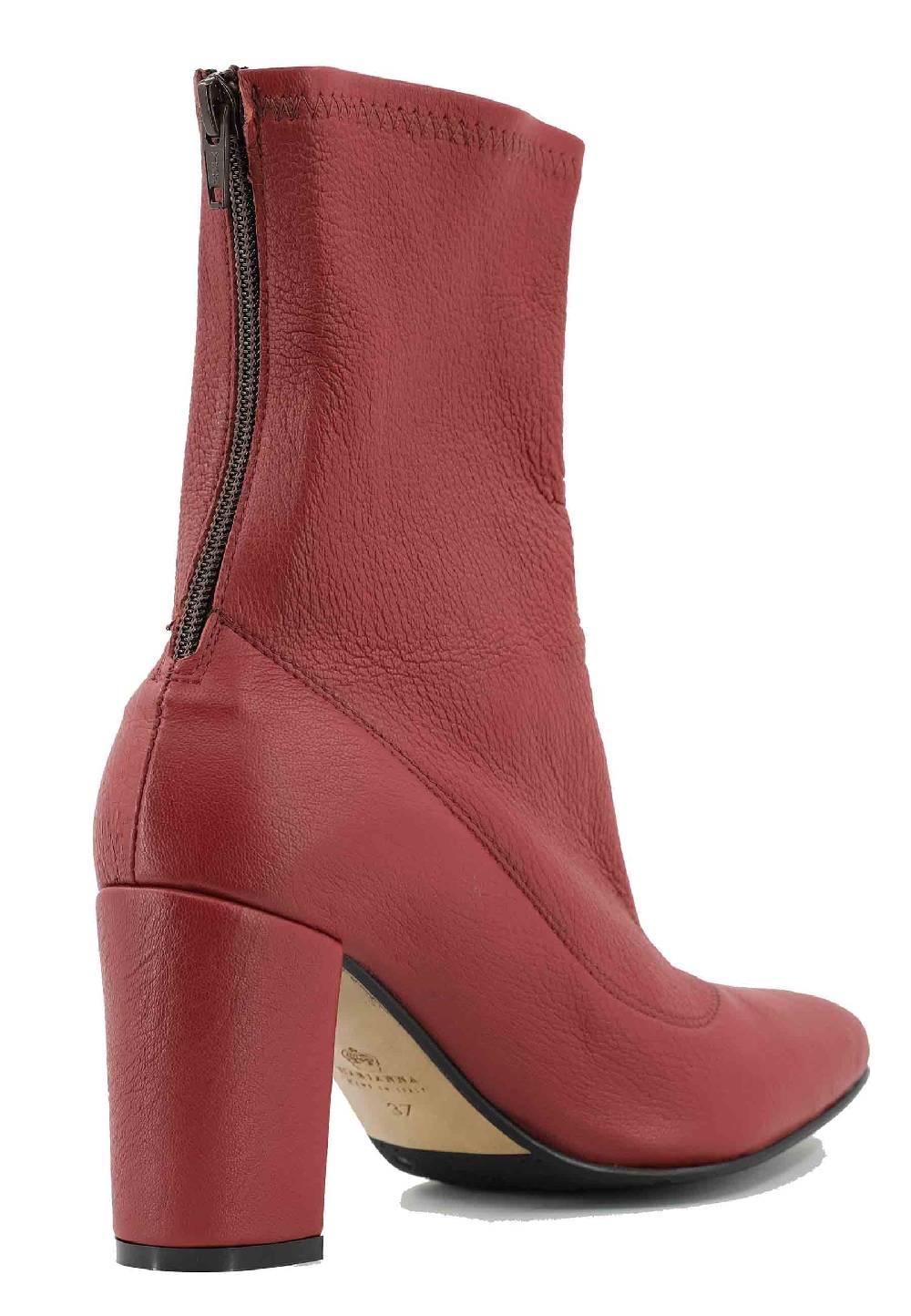 L'ARIANNA Stivaletti EL3002 in elasticizzato rosso con tacco alto Offerta Giorno del Papà