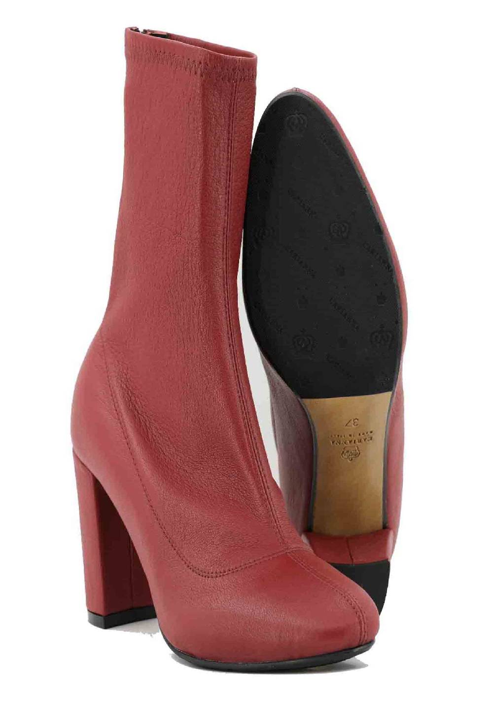 L'ARIANNA Stivaletti EL3002 in elasticizzato rosso con tacco alto Offerta Giorno del Papà