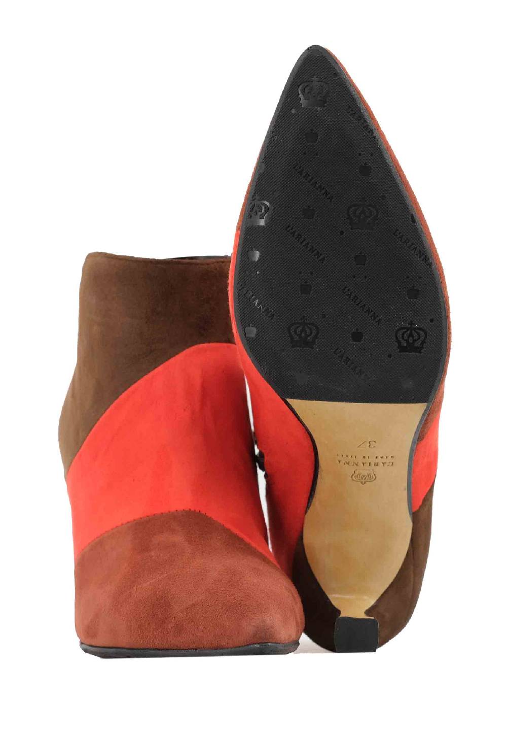 L'ARIANNA Stivaletti TR1672/RT in camoscio mattone con tacco alto Offerta San Valentino