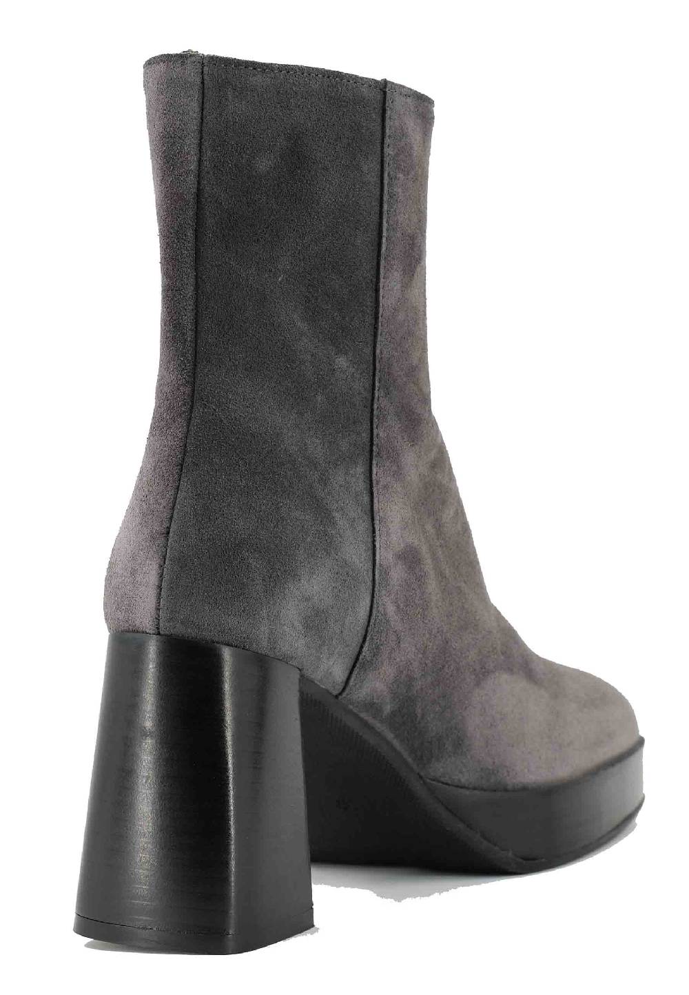 L'ARIANNA Stivaletti TR1665 in camoscio grigio con tacco alto e plateau con zip esterna Smaltimento dello stoccaggio