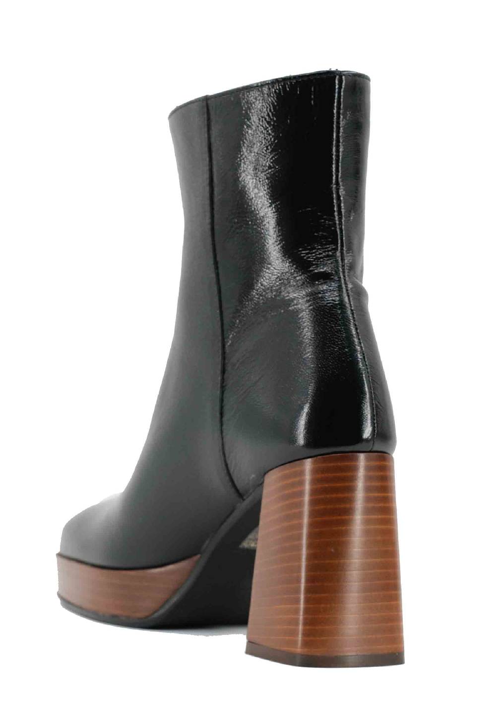 L'ARIANNA Stivaletti TR1665 in pelle nera con tacco alto e plateau con zip esterna Offerta migliore