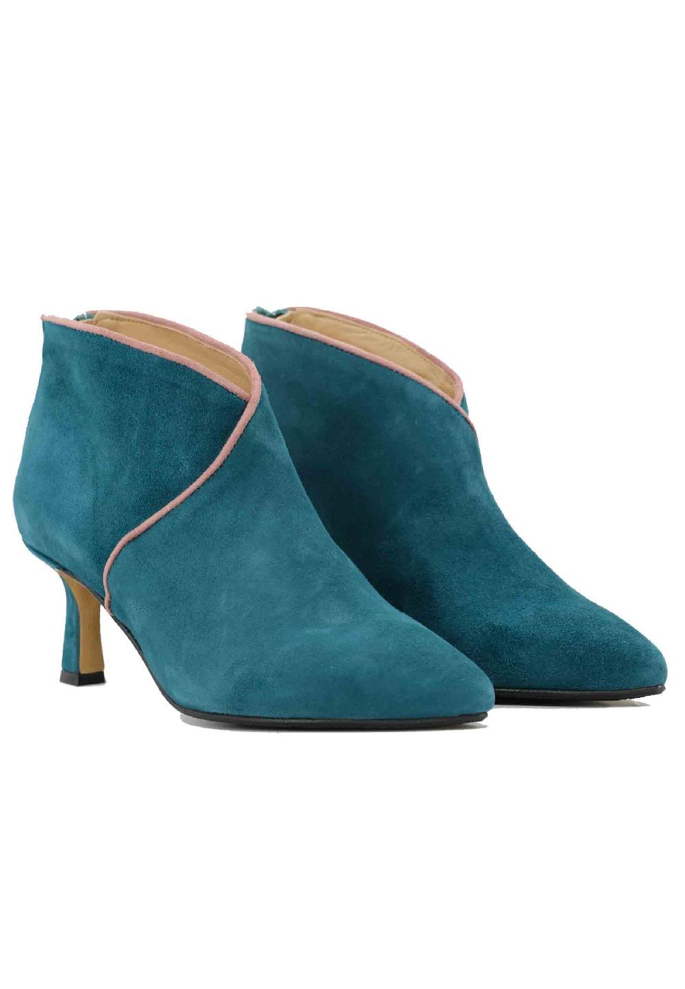 L'ARIANNA Stivaletti TR1662/RT in camoscio blu oceano con zip posteriore Online Outlet