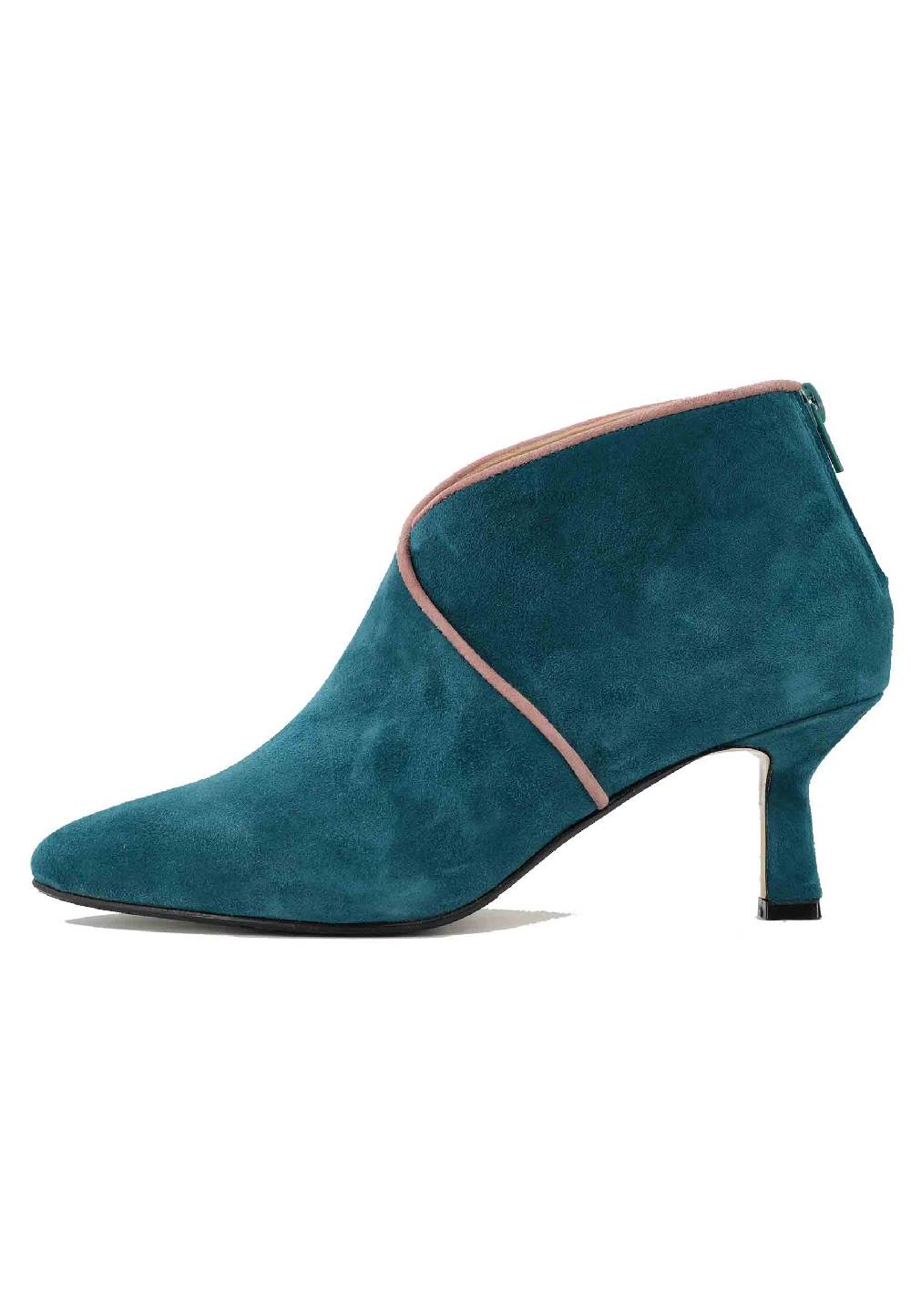 L'ARIANNA Stivaletti TR1662/RT in camoscio blu oceano con zip posteriore Online Outlet