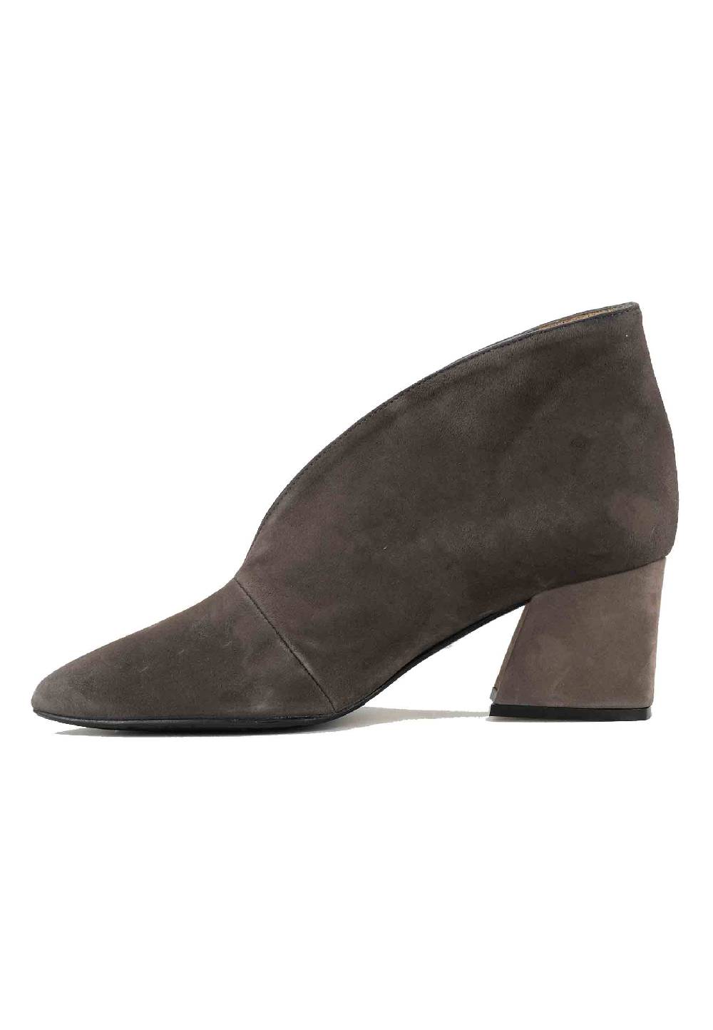 L'ARIANNA Stivaletti TR8006/G Ankle boot in camoscio grigio con tacco largo Offerte esclusive