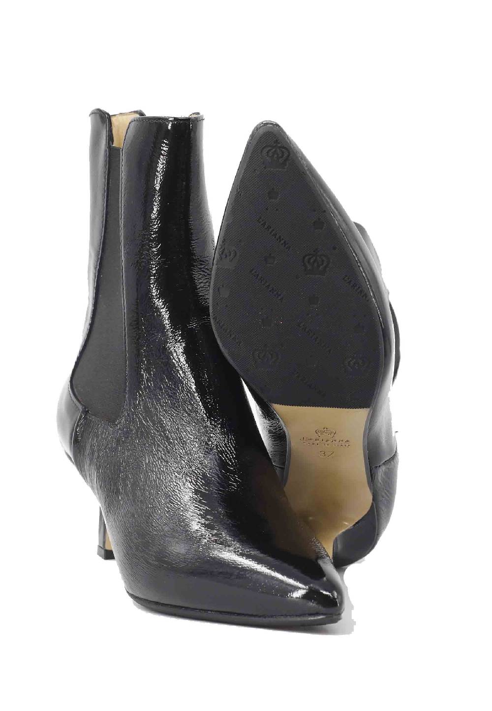 L'ARIANNA Stivaletti beatles BT 1552/RT in naplack nero con tacco medio e punta a punta Nuovi prodotti