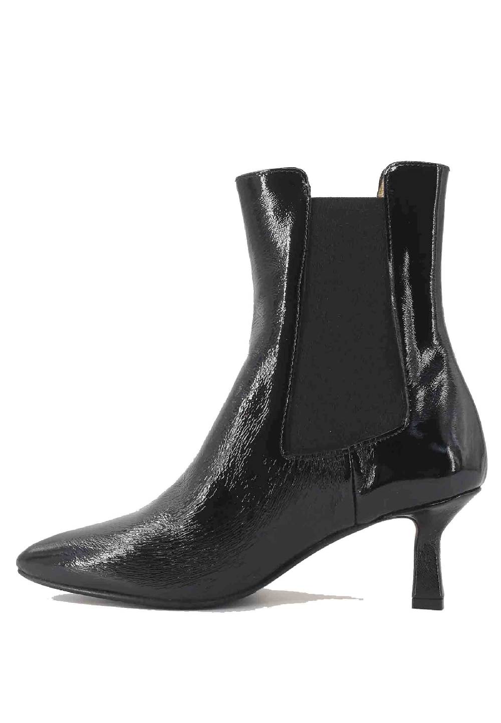 L'ARIANNA Stivaletti beatles BT 1552/RT in naplack nero con tacco medio e punta a punta Nuovi prodotti