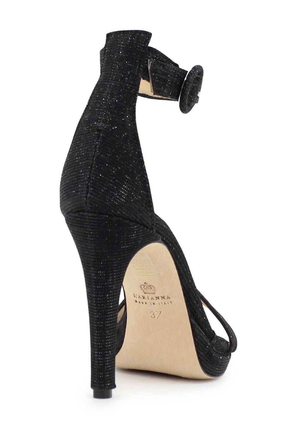 L'ARIANNA Sandali DS7016 donna in tessuto luminor blu notte tacco alto e cinturino alla caviglia Enormi risparmi