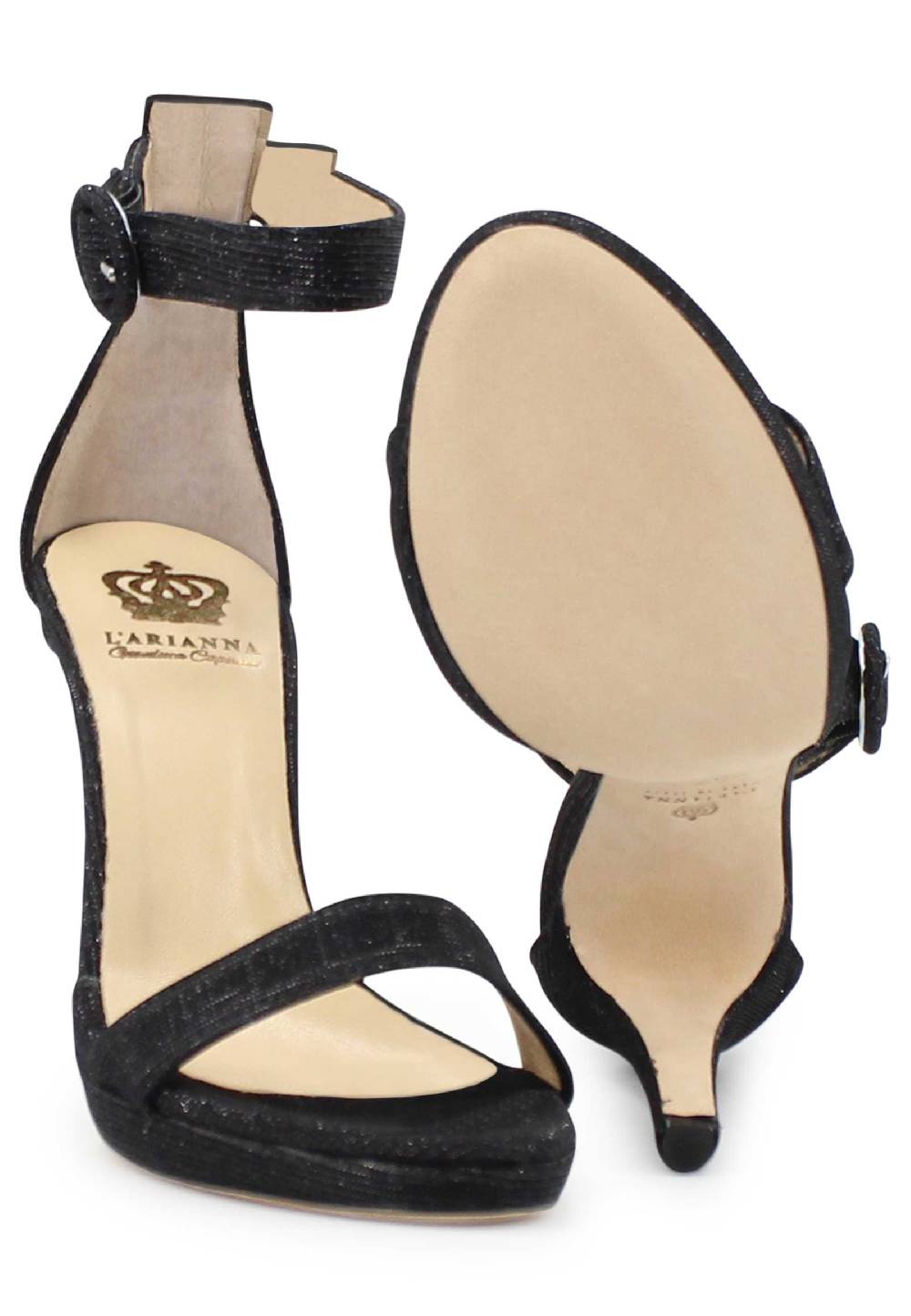 L'ARIANNA Sandali DS7016 donna in tessuto luminor blu notte tacco alto e cinturino alla caviglia Enormi risparmi