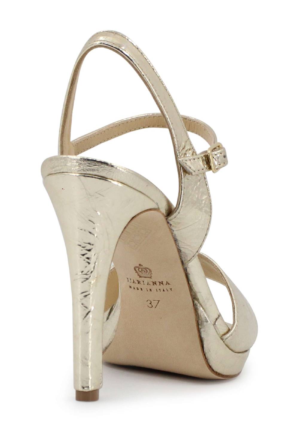 L'ARIANNA Sandali DS7055 donna in pelle oro con tacco alto a spillo Sconti VIP