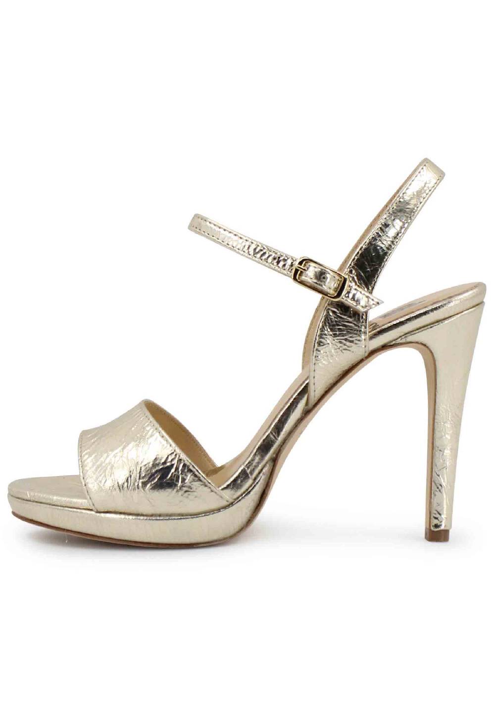 L'ARIANNA Sandali DS7055 donna in pelle oro con tacco alto a spillo Sconti VIP