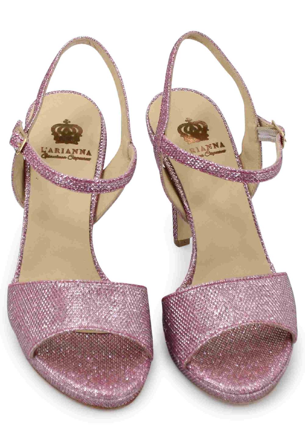 L'ARIANNA Sandali DS7055 donna in glitter rosa con tacco alto a spillo Offerta settimanale