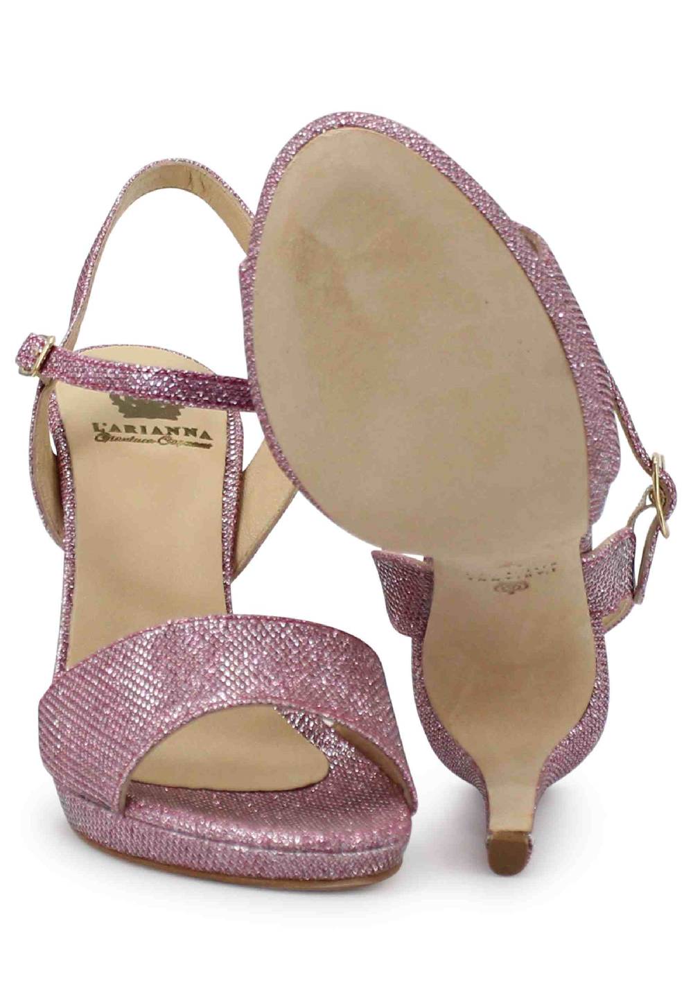 L'ARIANNA Sandali DS7055 donna in glitter rosa con tacco alto a spillo Offerta settimanale