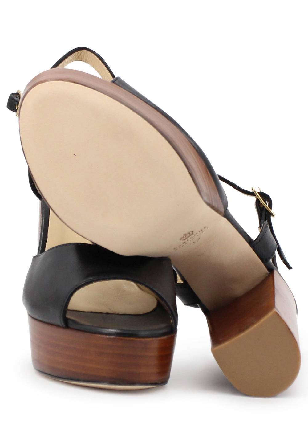 L'ARIANNA Sandali ds7010 donna in pelle nera con cinturino tacco alto e plateau ACQUISTA ORA
