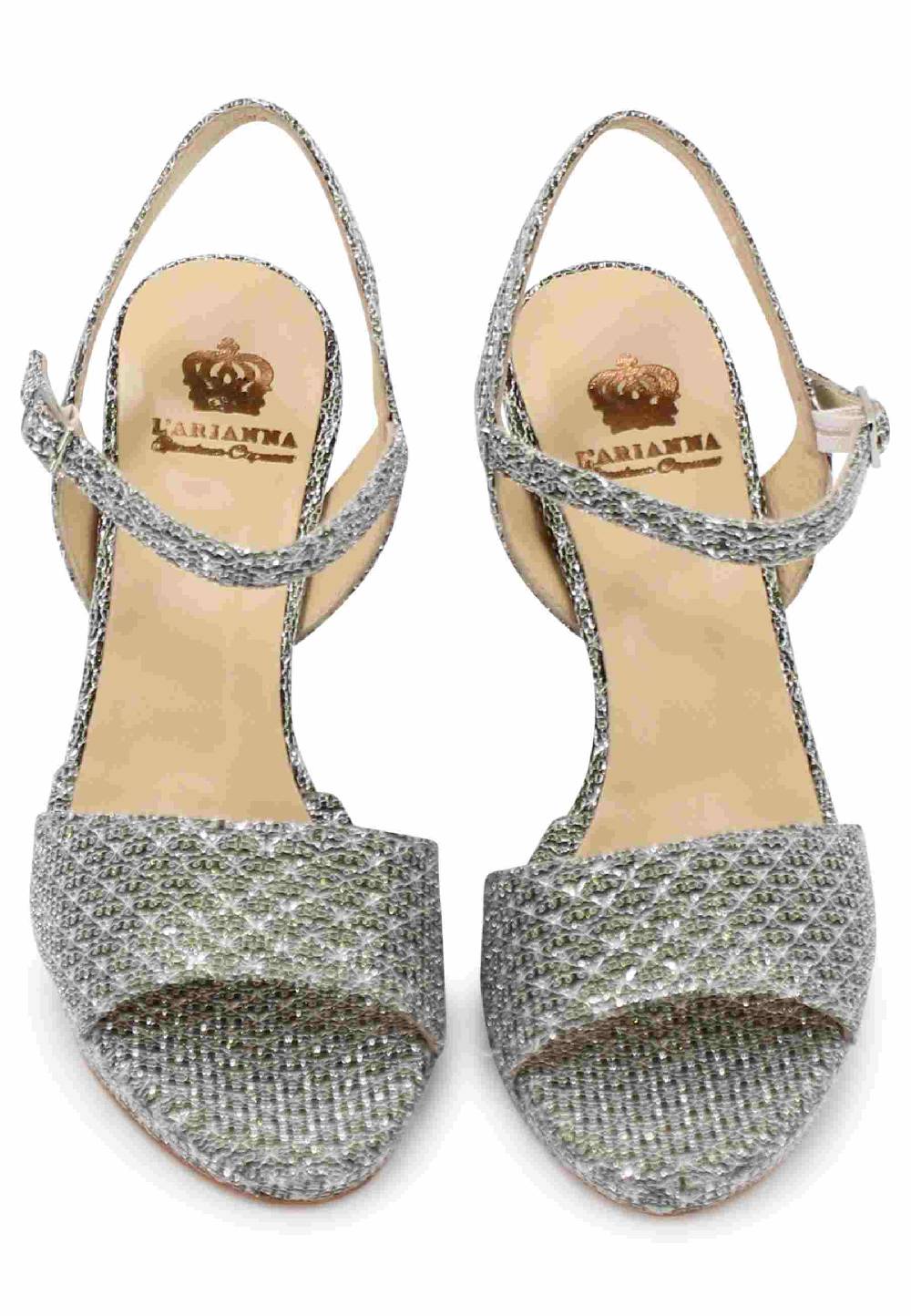 L'ARIANNA Sandali DS7055 donna in tessuto argento con tacco alto a spillo Latest stili