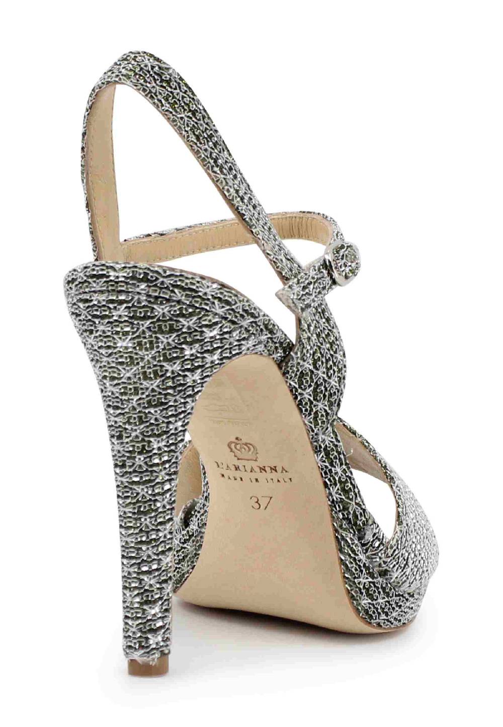 L'ARIANNA Sandali DS7055 donna in tessuto argento con tacco alto a spillo Latest stili