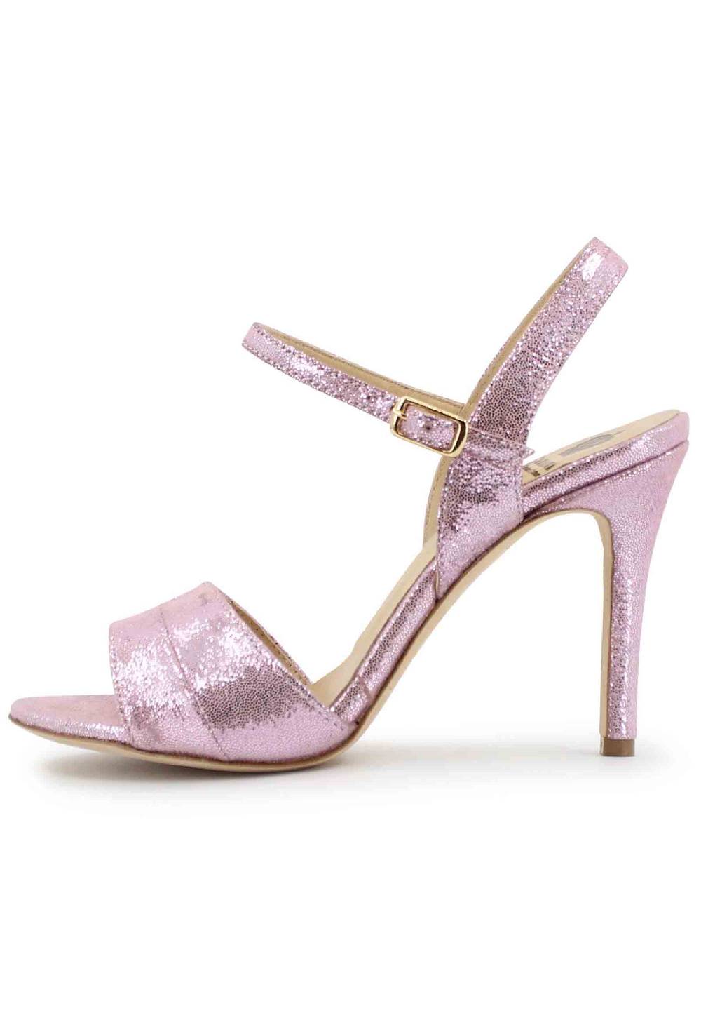 L'ARIANNA Sandali ds1643 da donna in pelle laminata rosa con tacco alto e cinturino alla caviglia Fino al 65% di sconto