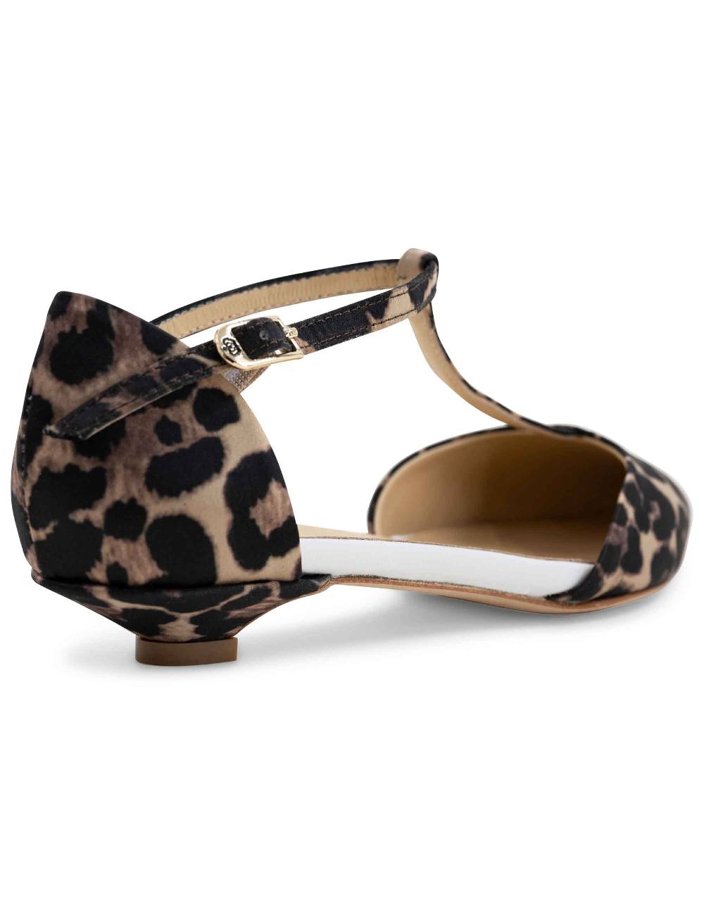 L'ARIANNA sandali tg1110 donna in raso animalier e pelle bianca con tacco basso e cinturino Offerta speciale della fabbrica