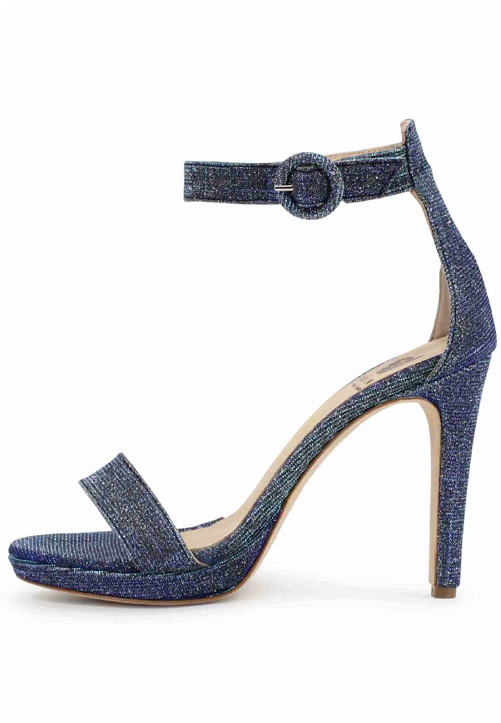L'ARIANNA Sandali DS7016 donna in tessuto luminor jeans tacco alto e cinturino alla caviglia Enormi sconti