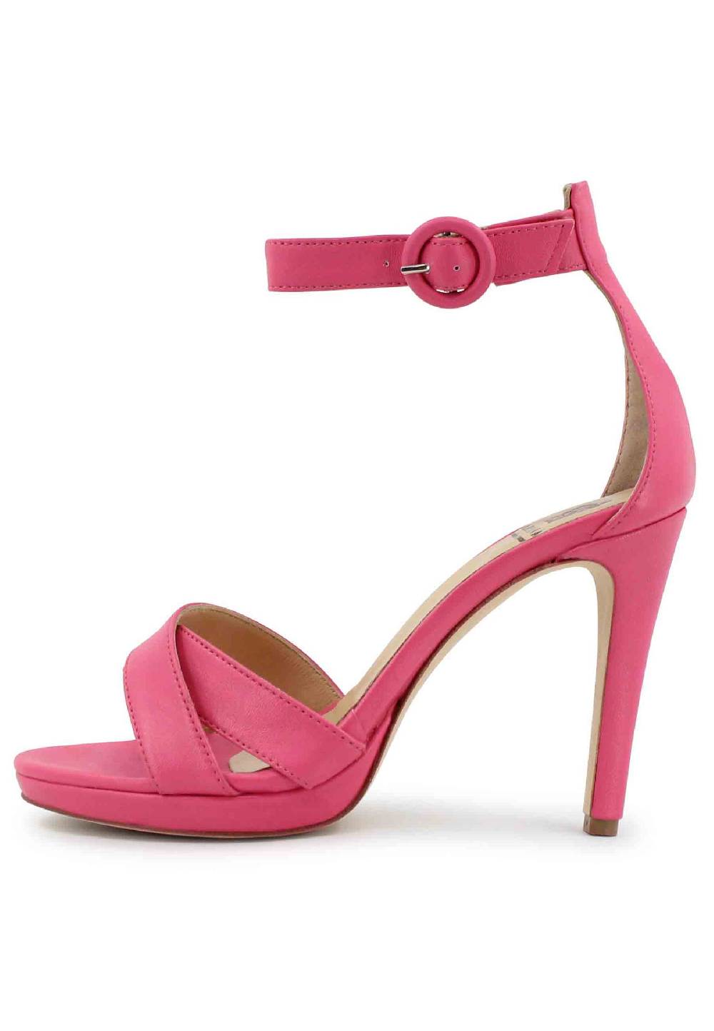 L'ARIANNA Sandali DS1507 donna in pelle rosa con tacco alto e cinturino alla caviglia Officina