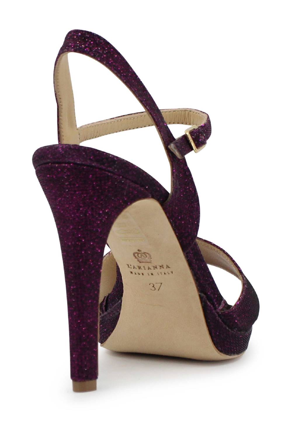 L'ARIANNA Sandali DS7055 donna in glitter viola con tacco alto a spillo Limitato a 3 giorni