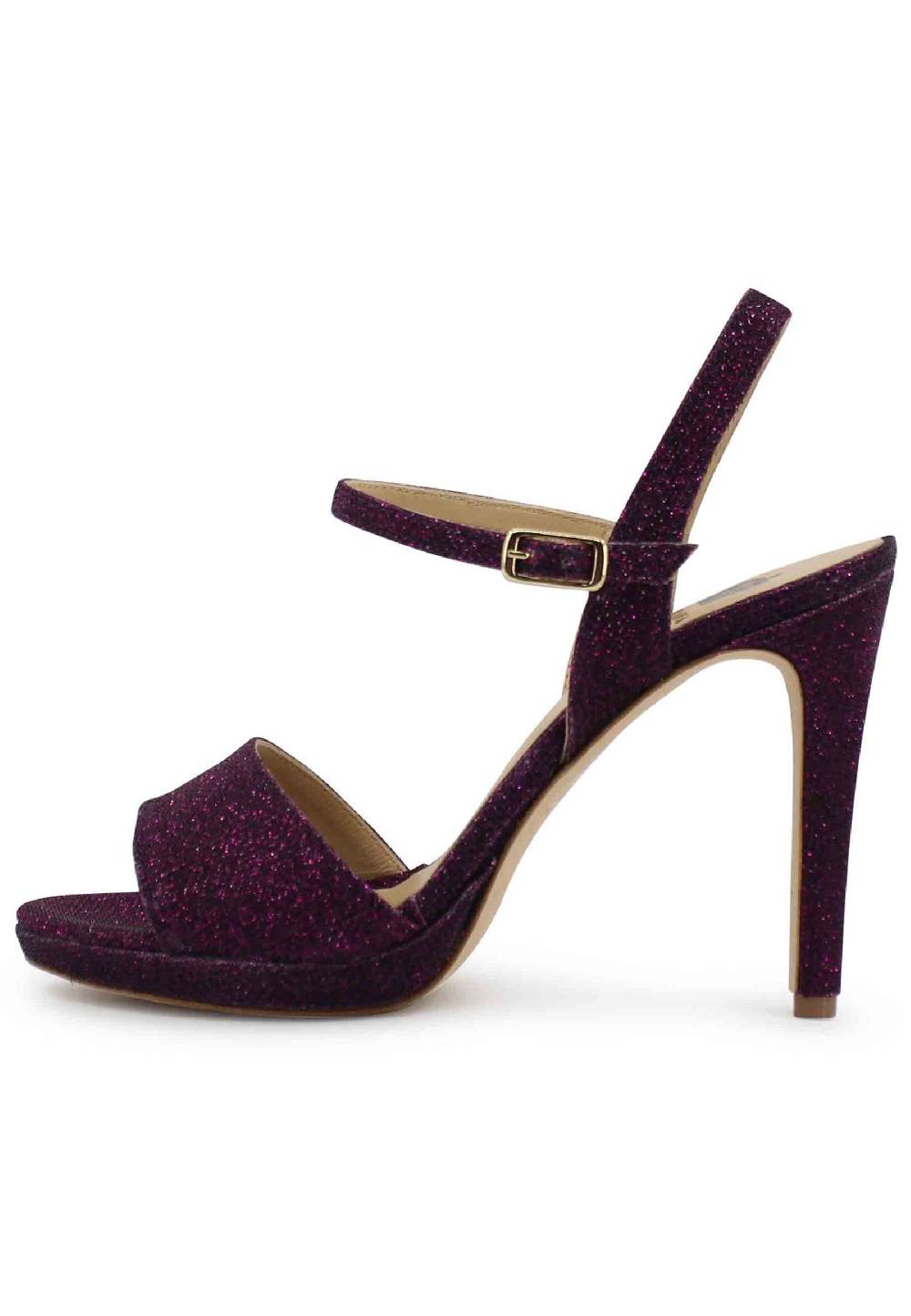 L'ARIANNA Sandali DS7055 donna in glitter viola con tacco alto a spillo Limitato a 3 giorni
