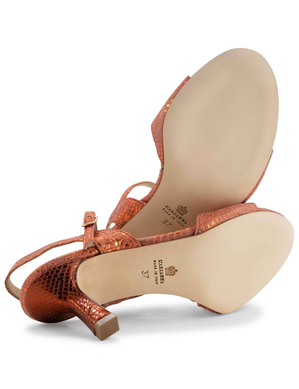 L'ARIANNA sandali ds1510/rt in tessuto stampato laminato color Aragosta l'arianna Duty-free