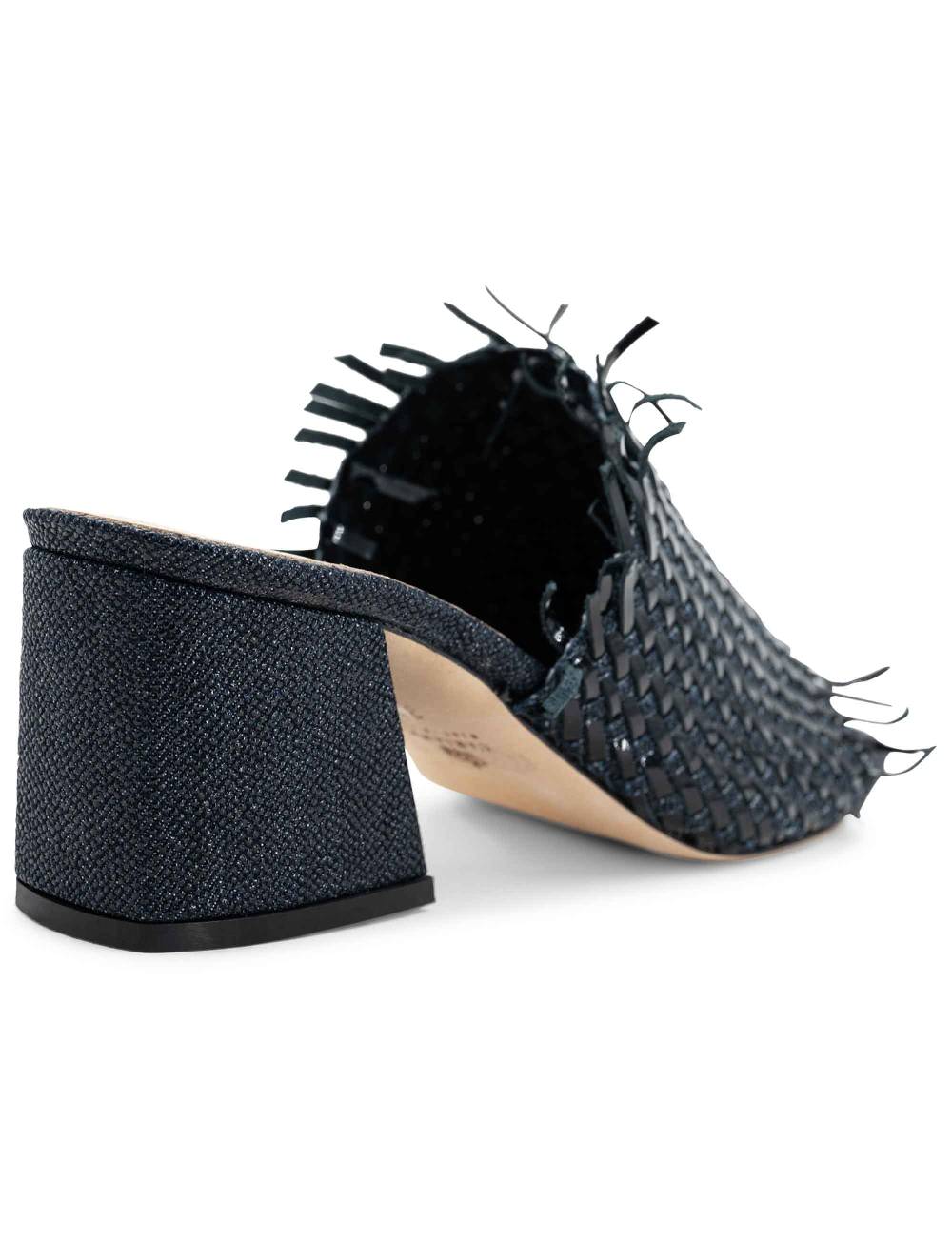 L'ARIANNA Sandali cb1260/g donna in pelle intrecciata in tessuto zena dark con punta quadra L'Arianna 50% di sconto per tempo limitato