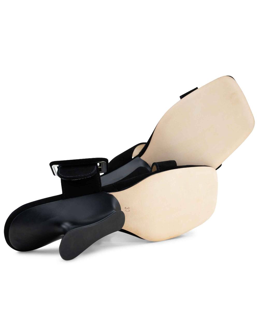 L'ARIANNA Sandali ds1359/z donna in camoscio nero con zeppa bassa Qualità