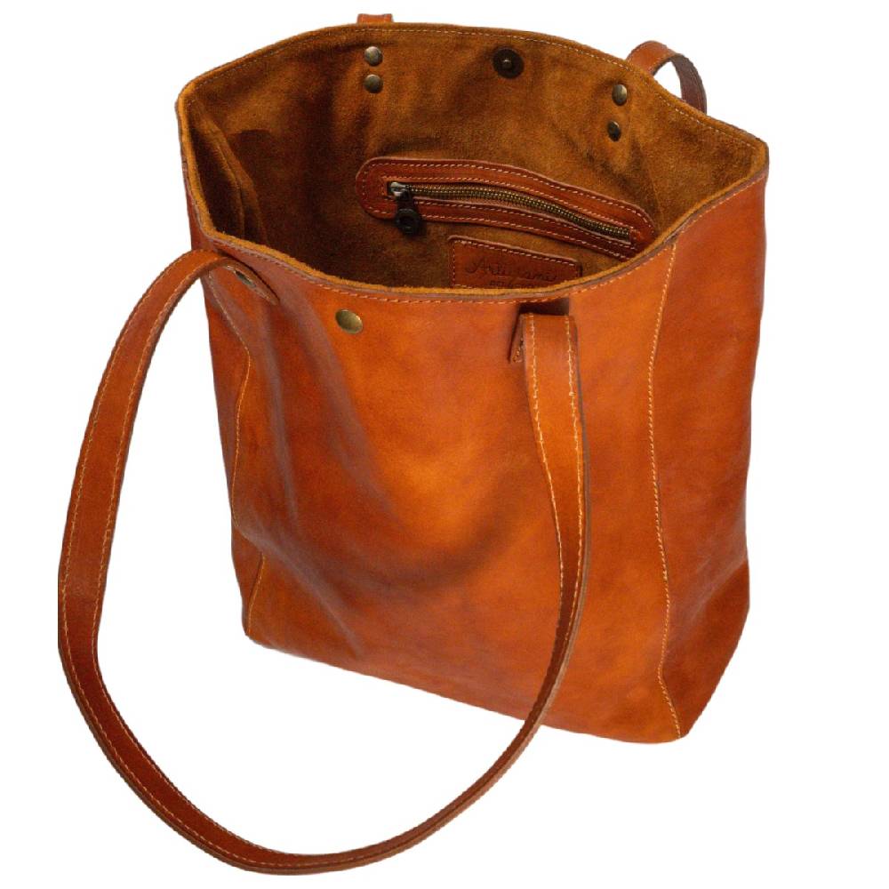 Lartigiano Del Cuoio Shopping bag in pelle color cuoio realizzata a mano in Toscana I Più Venduti
