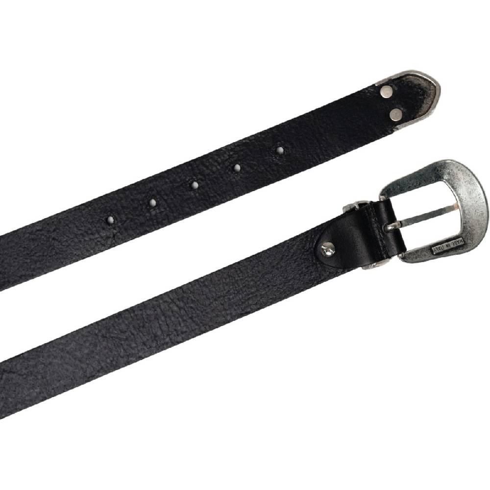 Lartigiano Del Cuoio Cintura western donna in pelle nero con puntale in metallo inciso Italia