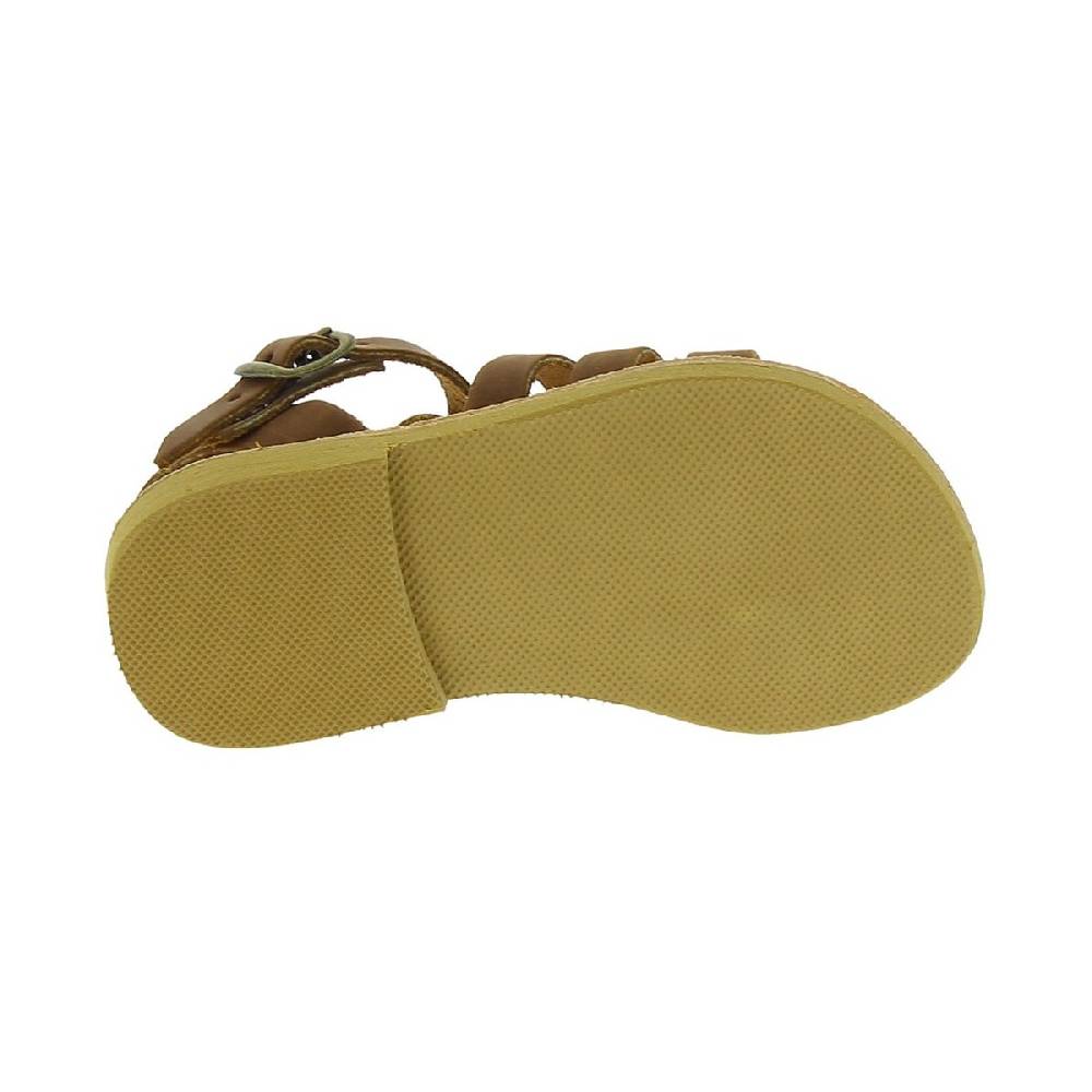 Lartigiano Del Cuoio Sandali gladiatore da bambino in pelle nubuck marrone chiusura con fibbia Pezzi Unici