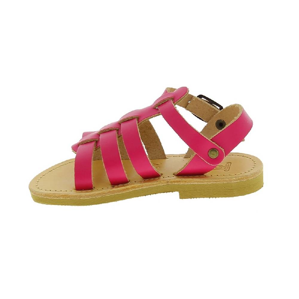 Lartigiano Del Cuoio Sandali gladiatore da bambina in pelle di vitello fucsia chiusura con fibbia Soddisfazione Garantita