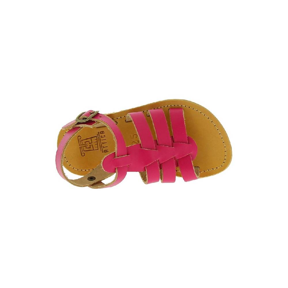 Lartigiano Del Cuoio Sandali gladiatore da bambina in pelle di vitello fucsia chiusura con fibbia Soddisfazione Garantita