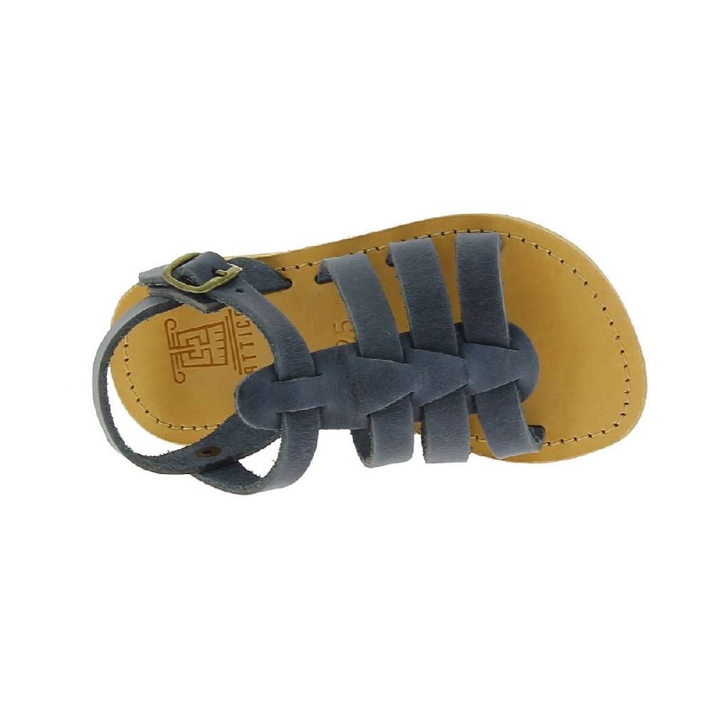 Lartigiano Del Cuoio Sandalo da bambino in morbida pelle nubuck blu chiusura con fibbia Acquista Ora
