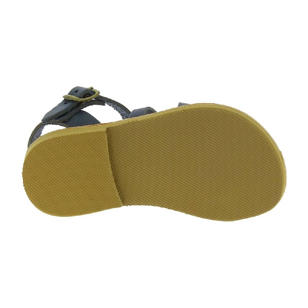 Lartigiano Del Cuoio Sandali intrecciati gladiatore da bambino in pelle nubuck blu chiusura con fibbia Promozione Limitata