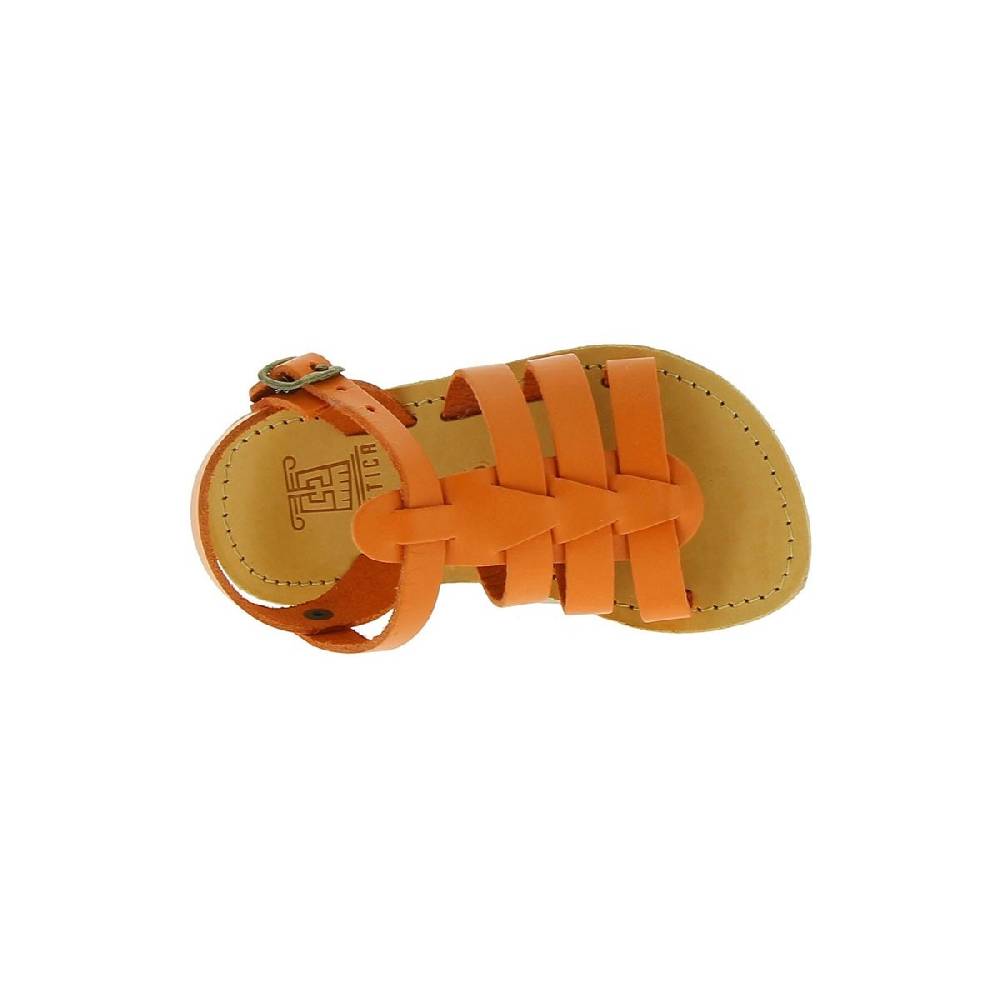 Lartigiano Del Cuoio Sandalo da bambino in pelle di vitello arancione chiusura con fibbia Shopping Online
