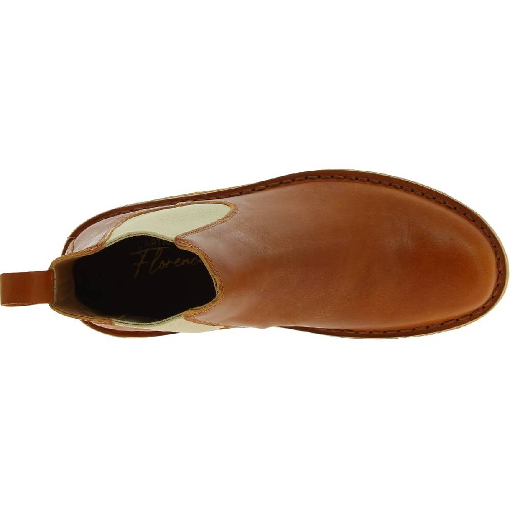 Lartigiano Del Cuoio Stivaletti chelsea donna in pelle marrone e suola in para artigianali Convenienza