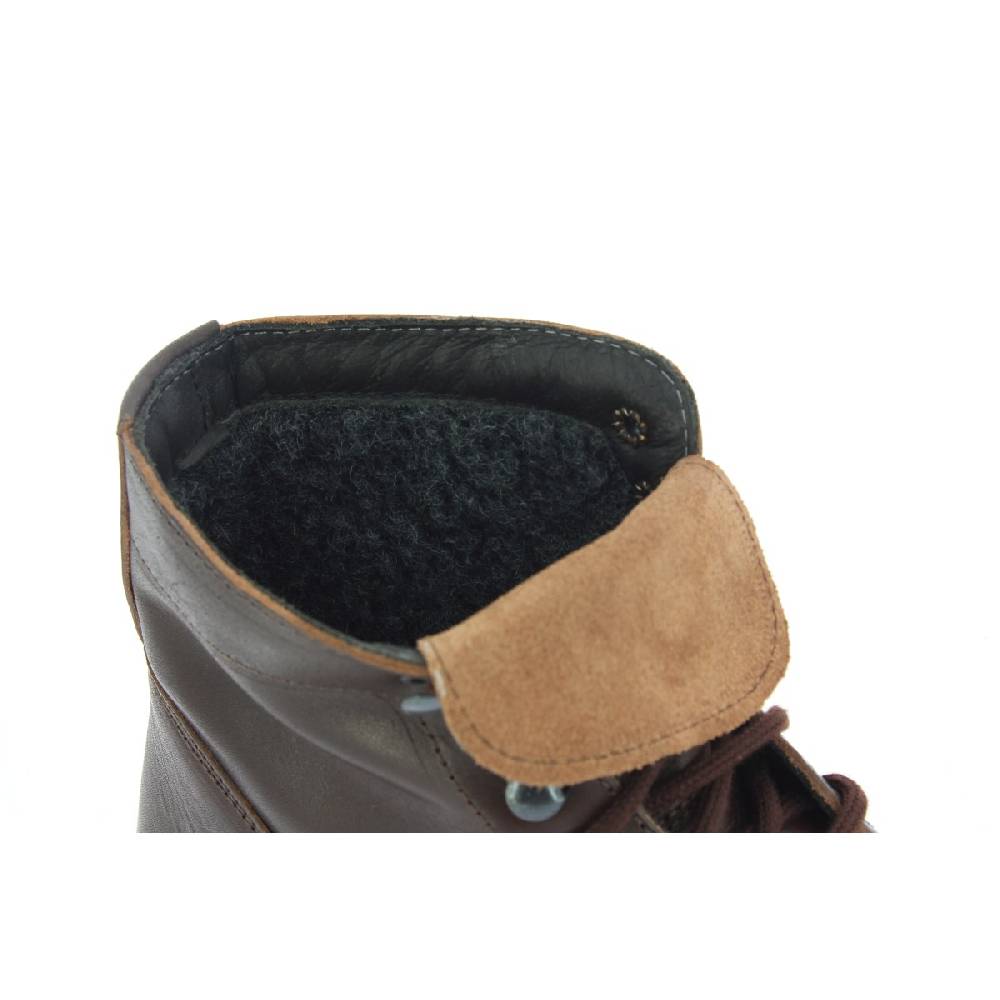 Lartigiano Del Cuoio Stivaletti da donna in pelle marrone scuro con fodera invernale Flash Sale