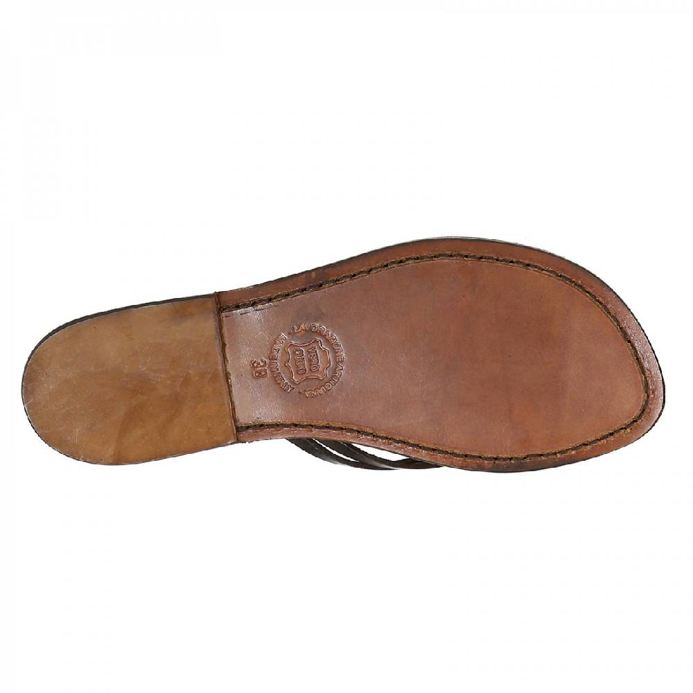 Lartigiano Del Cuoio Scarpe a schiava fatte a mano in pelle testa di moro Negozio