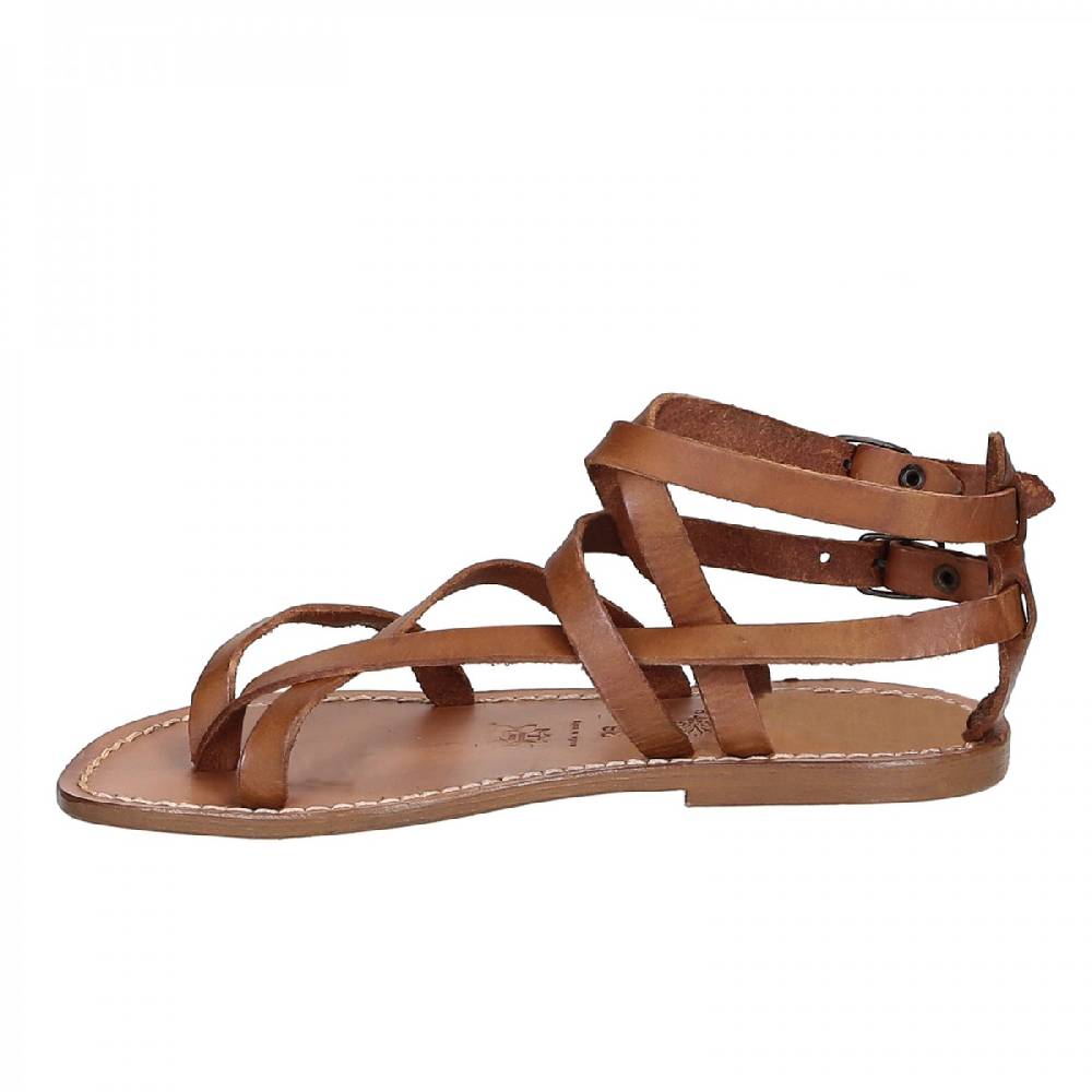 Lartigiano Del Cuoio Sandali alla schiava artigianali in pelle color cuoio In Linea