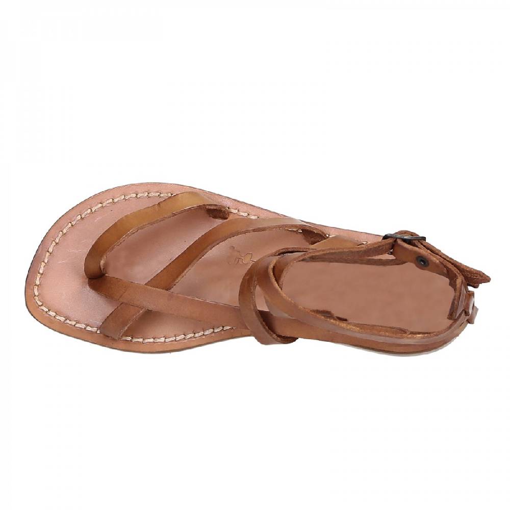 Lartigiano Del Cuoio Sandali alla schiava artigianali in pelle color cuoio In Linea