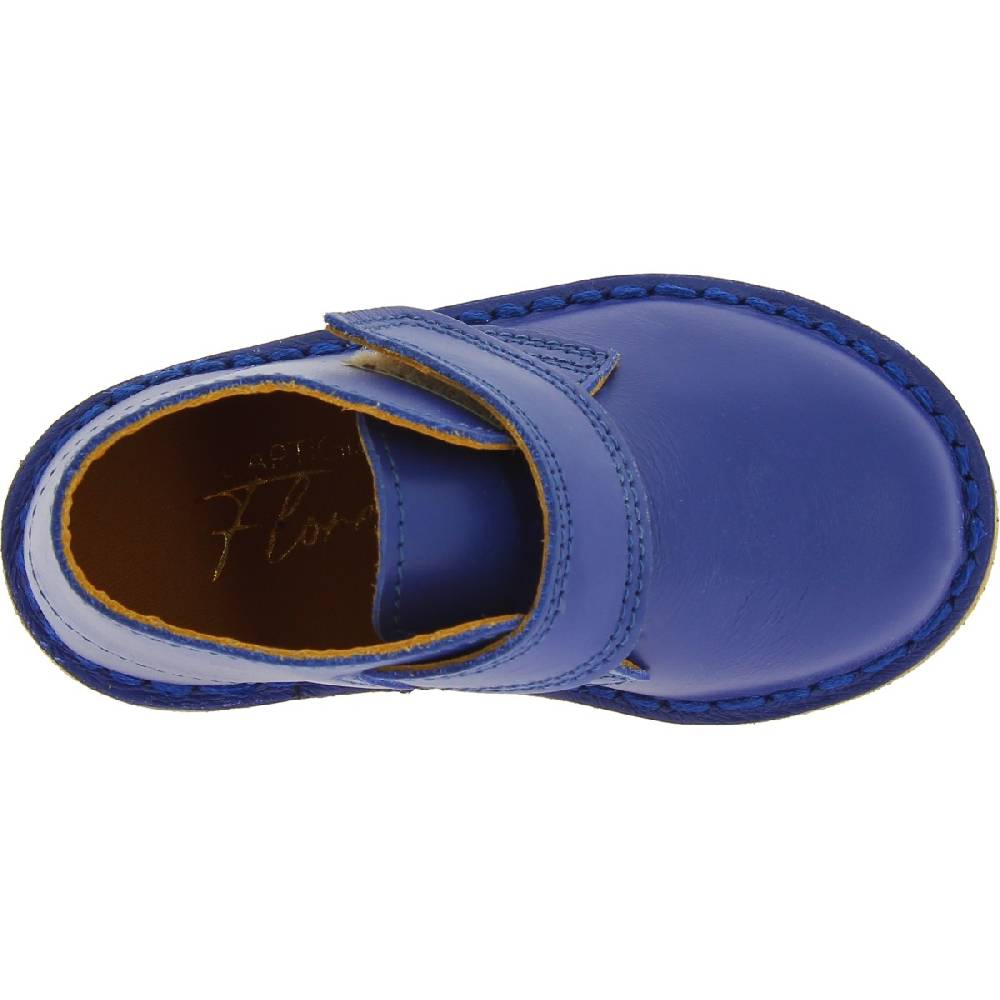 Lartigiano Del Cuoio Scarpe artigianali bambino in pelle blu fatte a mano in Italia Presa