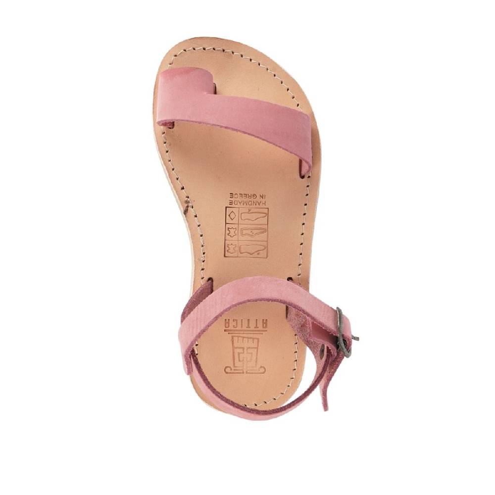 Lartigiano Del Cuoio Sandali infradito da bambina in pelle nubuk rosa chiusura con fibbia Sconto