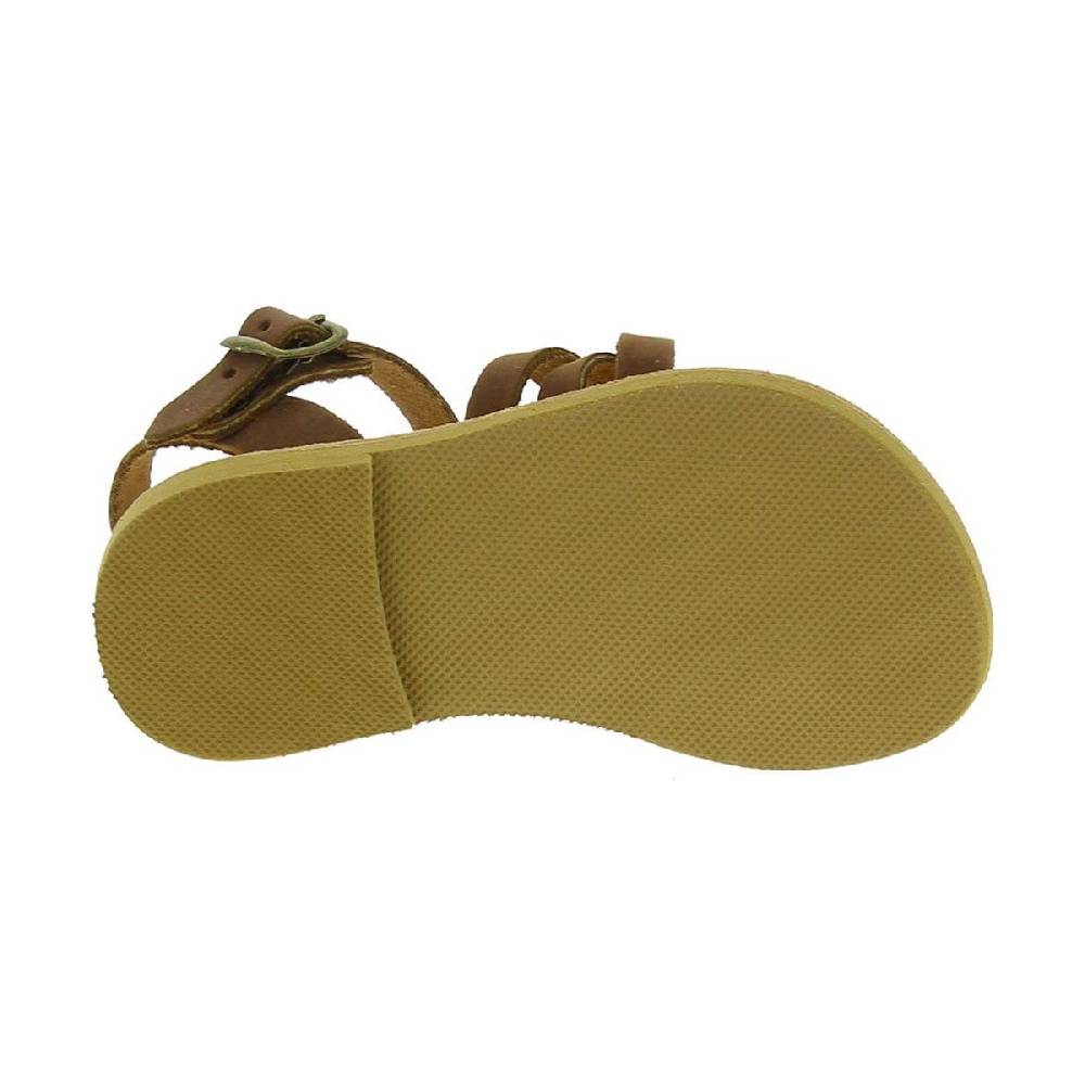 Lartigiano Del Cuoio Sandali intrecciati gladiatore da bambino in pelle nubuck marrone chiusura con fibbia Outlet
