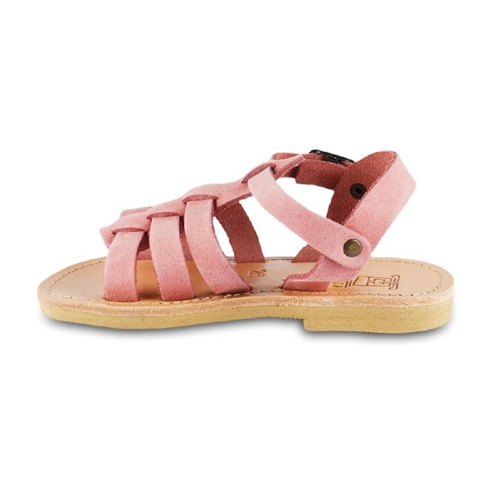 Lartigiano Del Cuoio Sandalo da bambina in morbida pelle nubuck rosa chiusura con fibbia Hotsell