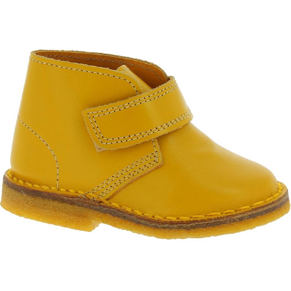 Lartigiano Del Cuoio Scarponcini vera pelle da bambino color giallo fatti a mano in Italia