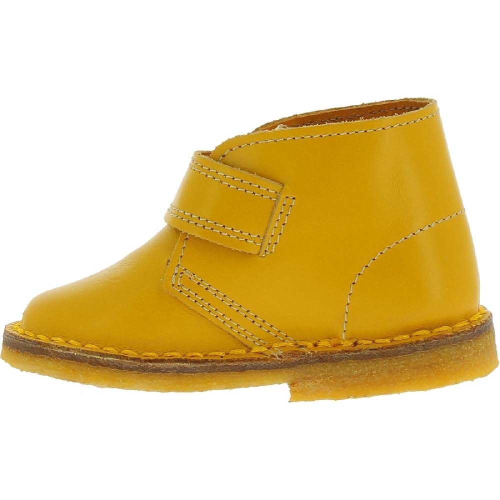 Lartigiano Del Cuoio Scarponcini vera pelle da bambino color giallo fatti a mano in Italia Negozio